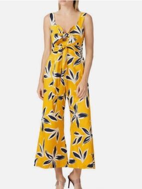 ALEXIS Wide Leg Jumpsuit Women’s Medium Brusa Floral Yellow Sleeveless
